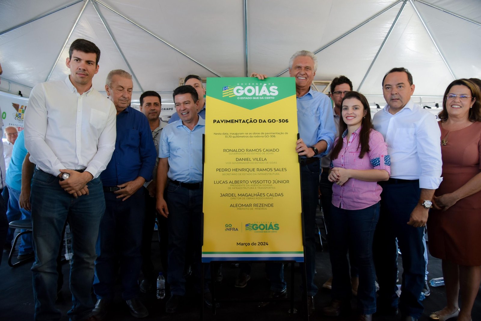 Em Mineiros, Caiado inaugura pavimentação de trechos das GOs 306 e 341